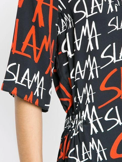 Shop Amir Slama Logo Print Shift Dress In Black