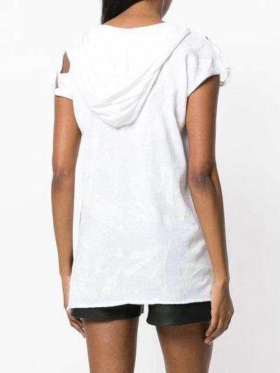 Shop Lost & Found Ria Dunn Distressed Hooded T-shirt - White
