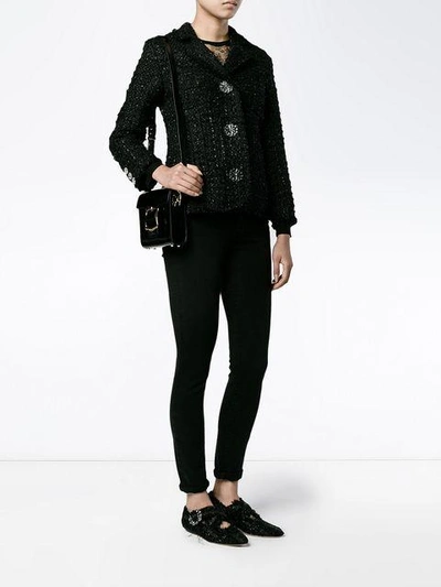 Shop Simone Rocha Tweed Jacket In Black