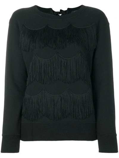 Shop Marc Jacobs Fringed Sweatshirt In Black