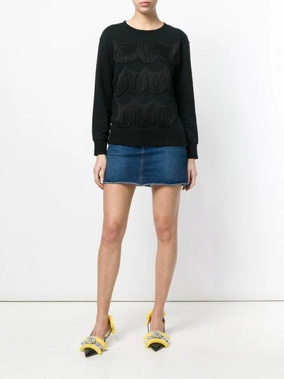 Shop Marc Jacobs Fringed Sweatshirt In Black