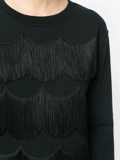 Shop Marc Jacobs Fringed Sweatshirt In Black