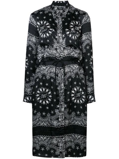 Shop Amiri Bandana Print Shirt Dress In Black