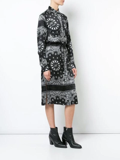 Shop Amiri Bandana Print Shirt Dress In Black