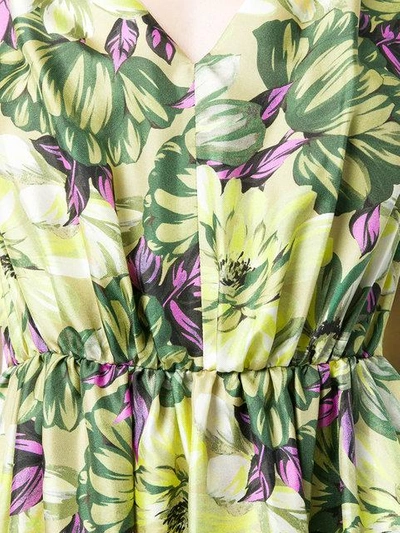 Shop Msgm Floral Print Long-length Dress In Green