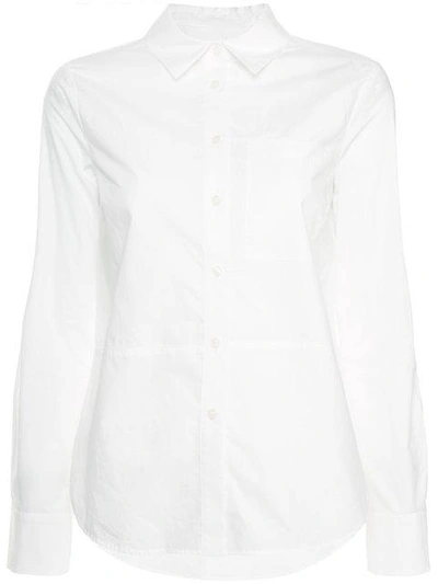 Shop Derek Lam 10 Crosby Long Sleeve Button-down Shirt With Ruffle Detail - White