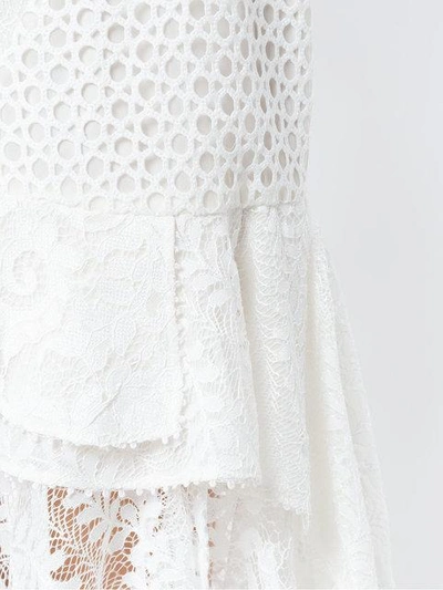 Shop Martha Medeiros Lace Asymmetric Skirt In White