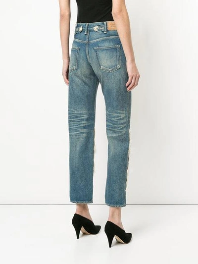 Shop Tu Es Mon Tresor Lattice Tulle Flower Jeans Short Length