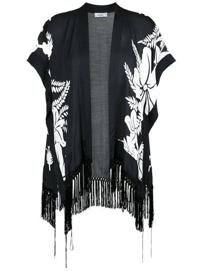 Shop Amir Slama Floral Print Kimono In Black