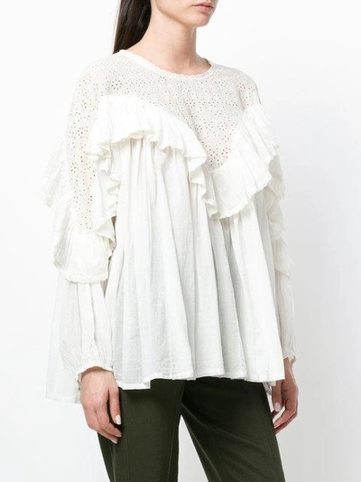 Shop Mes Demoiselles Ohara Broderie Anglaise Blouse In White