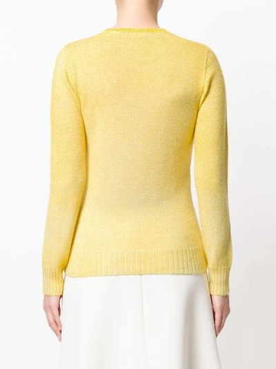 Shop Agnona Long Sleeved Knit Top In Yellow