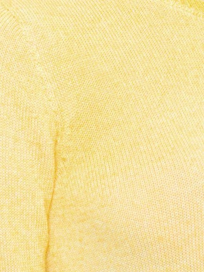 Shop Agnona Long Sleeved Knit Top In Yellow