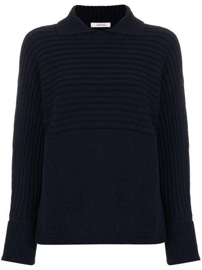 Shop Dorothee Schumacher Collared Sweater In Blue