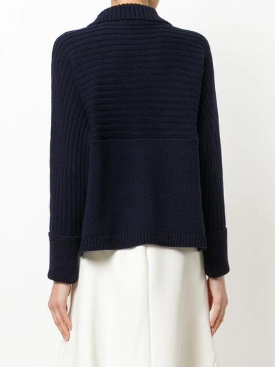 Shop Dorothee Schumacher Collared Sweater In Blue