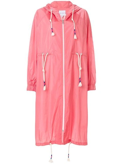 Shop Mira Mikati Mid-length Drawstring Rain Coat - Pink