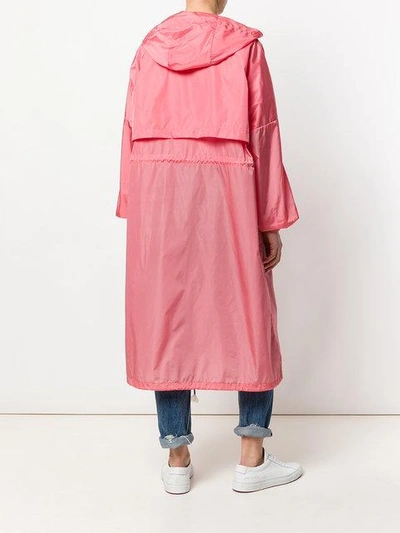 Shop Mira Mikati Mid-length Drawstring Rain Coat - Pink