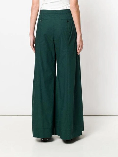Shop Lemaire Plain Palazzo Pants In Green