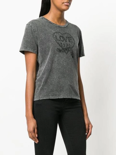 Shop Saint Laurent T-shirt Mit "love"-logo In Grey