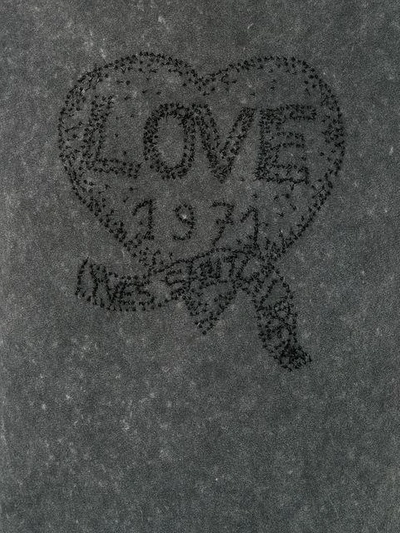 Shop Saint Laurent T-shirt Mit "love"-logo In Grey