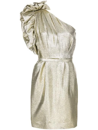 Shop Stella Mccartney Schulterfreies Kleid - Metallisch In Metallic