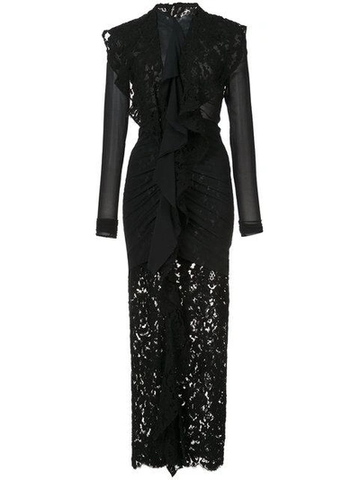 Shop Proenza Schouler Long Sleeve Corded Lace Dress In Black