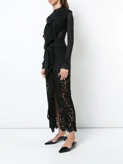 Shop Proenza Schouler Long Sleeve Corded Lace Dress In Black