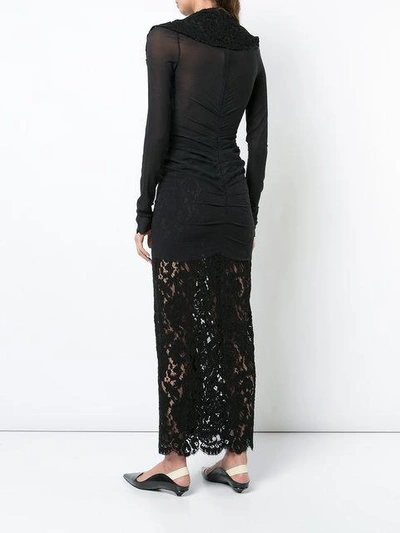 Shop Proenza Schouler Long Sleeve Corded Lace Dress In Black