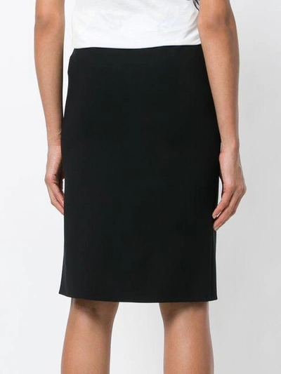 Shop Versace Zip Front Pencil Skirt In Black