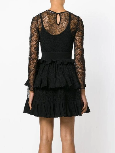 Shop Antonino Valenti Lace Embroidered Flared Dress - Black