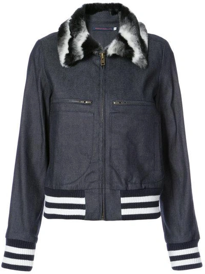 Shop Harvey Faircloth Collared Zip Denim Jacket