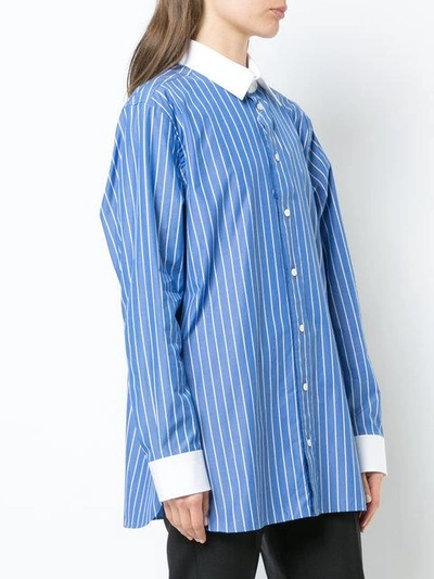 Shop Maison Margiela Striped Poplin Shirt