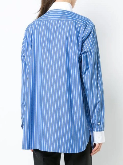 Shop Maison Margiela Striped Poplin Shirt