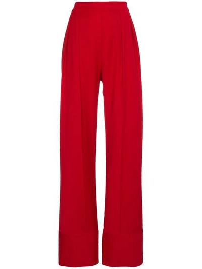 Shop Michael Lo Sordo High Waist Wide Leg Trousers In Red