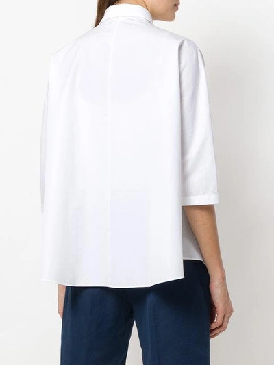 Shop Aspesi Three-quarter Sleeve Shirt In White
