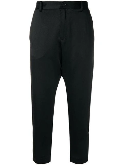 Nili Lotan Paris High-rise Silk Cropped Trousers In Black