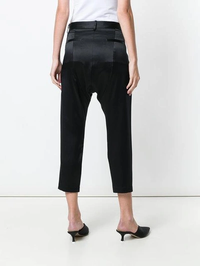 Nili Lotan Paris High-rise Silk Cropped Trousers In Black
