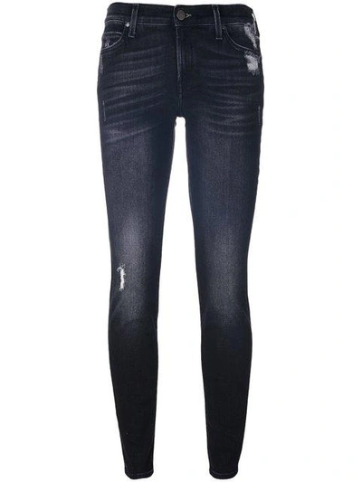 Shop 7 For All Mankind Distressed Skinny Jeans - Black