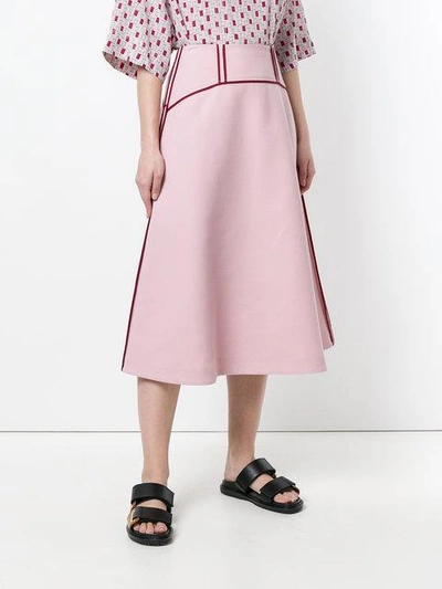Shop Marni High Waisted Skirt - Pink & Purple