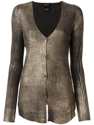 Shop Avant Toi V-neck Cardigan - Metallic