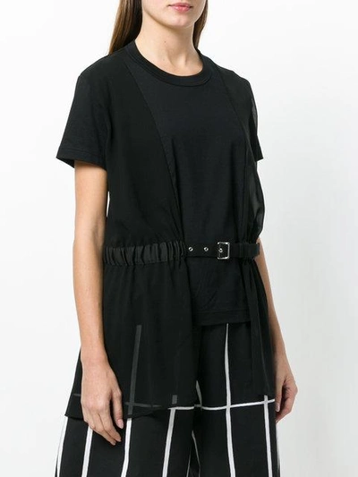 Shop Comme Des Garçons Noir Kei Ninomiya Layered Belt T-shirt - Black