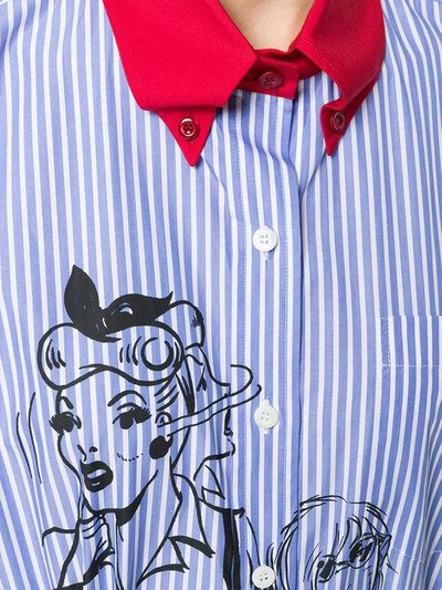 Shop Prada Striped Printed Shirt