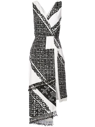 Shop Altuzarra Printed Asymmetric Dress In Black