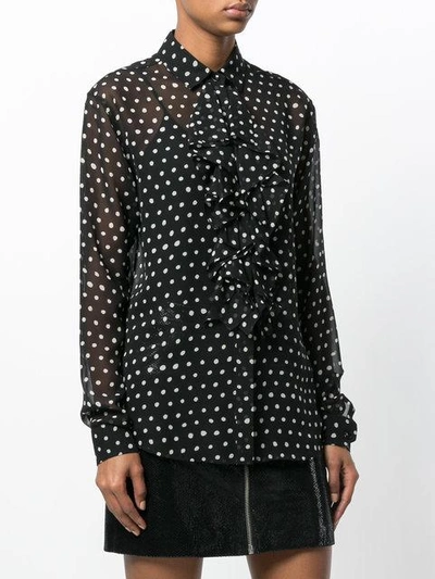 Shop Saint Laurent Sheer Polka In Black