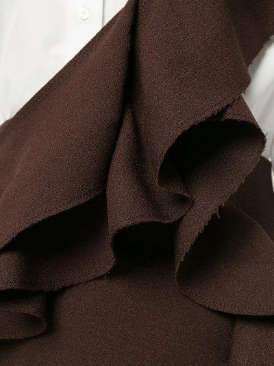 Shop Irene Natalie Asymmetric Ruffled Dress - Brown