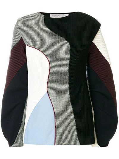 Shop Victoria Beckham Ribbed Colour-block Jumper In Multicolour