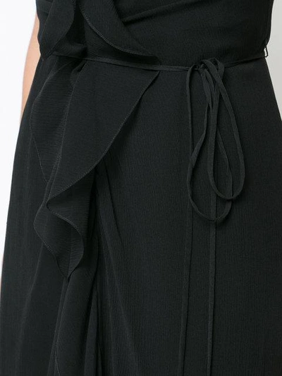 Shop Carolina Herrera Ruched Detail Long Dress In Black