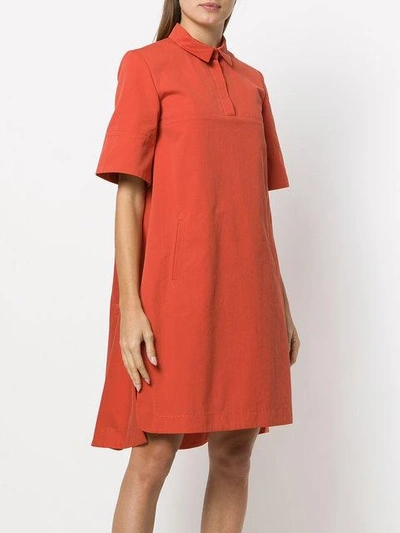 Shop Carven Collared Shift Dress In Yellow