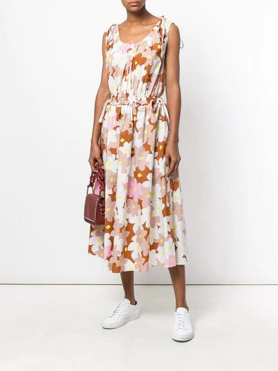 Shop Kenzo Floral Print Dress In Multicolour