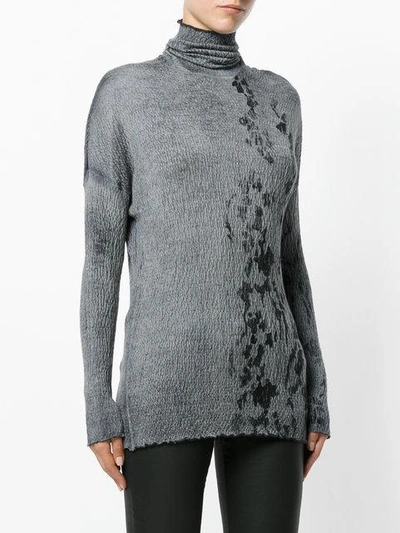 Shop Avant Toi Printed Roll-neck Jumper - Grey