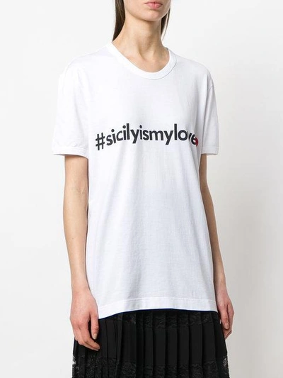 Shop Dolce & Gabbana Sicily Is My Love T-shirt In White